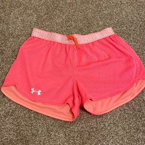 XS Neon Orange/Pink Under Armour Mesh Shorts
